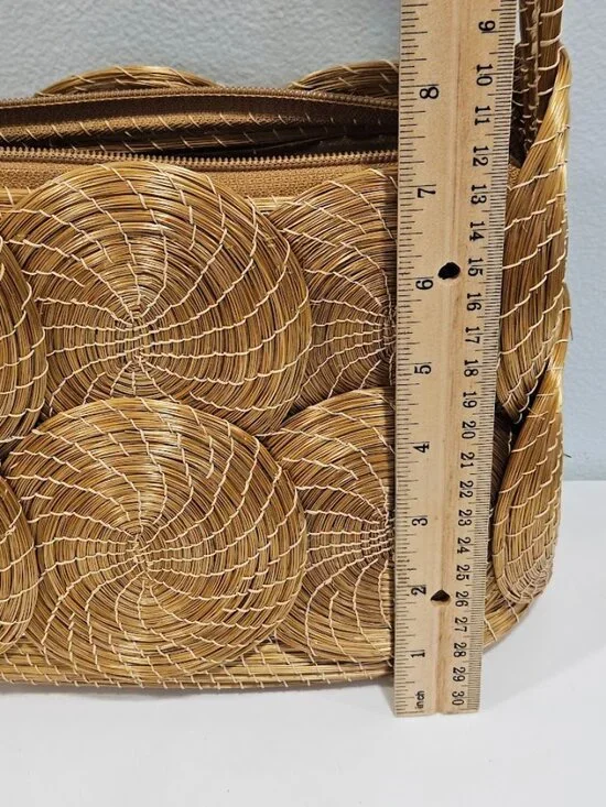 Basket of Cambodia Saraye Purse Woven Grass Boho Bag City Chic Boho Handmade - Picture 15 of 16